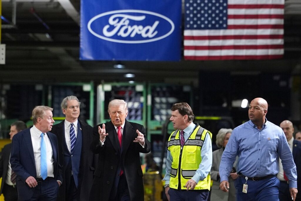 Trump confronts autoworker during Ford plant visit